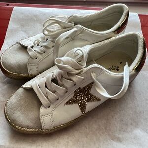 Next White and Gold Star Sneakers